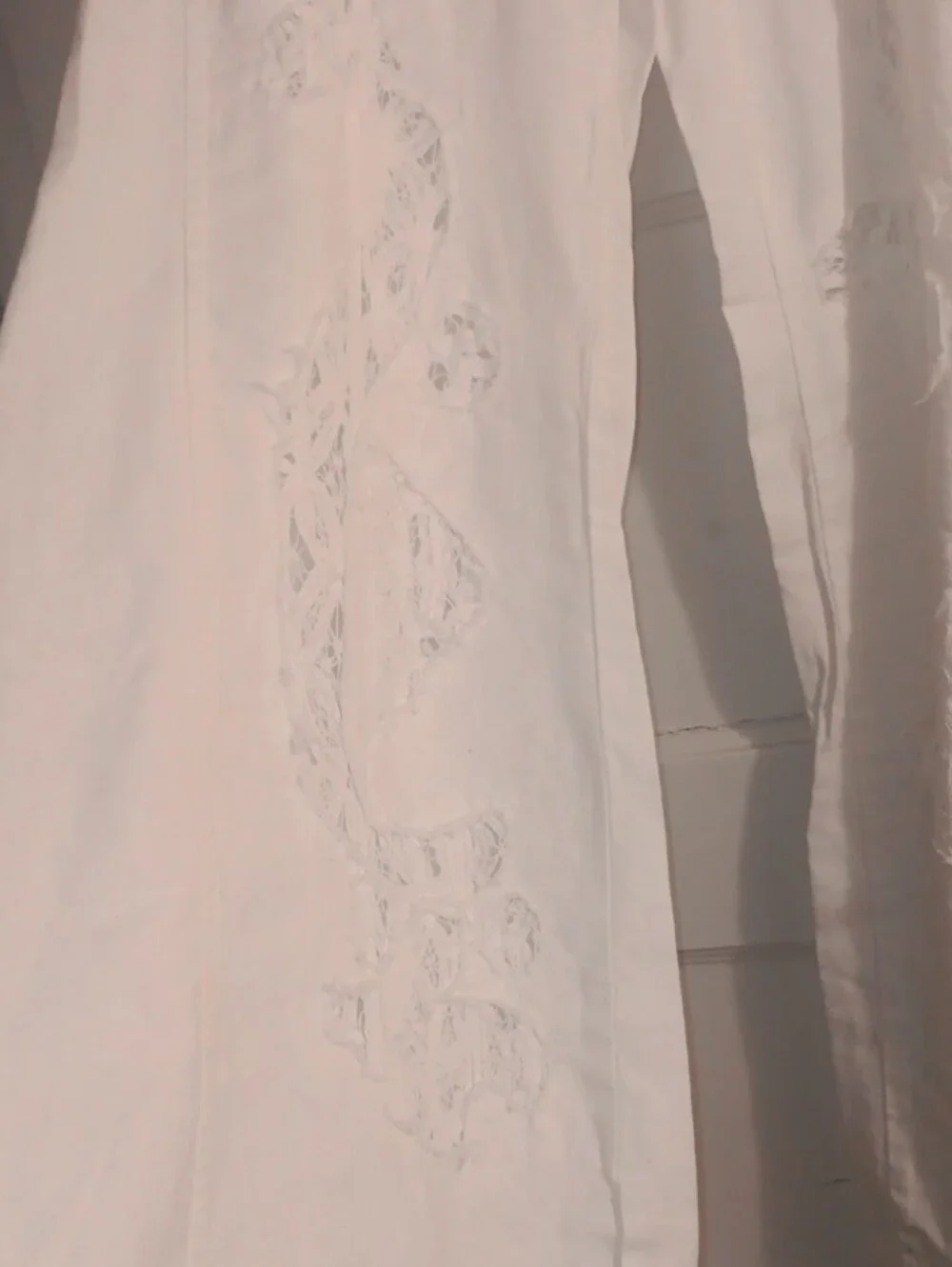 Free People Cream High-Rise Wide Leg Pants